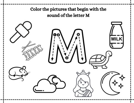 Beginning Sound Coloring - Letter M
