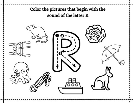 Beginning Sound Coloring - Letter R