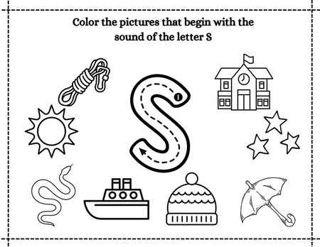 Beginning Sound Coloring - Letter S