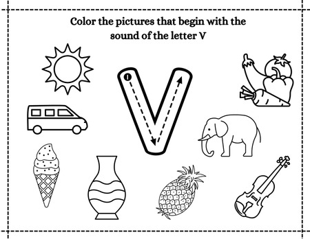 Beginning Sound Coloring - Letter V