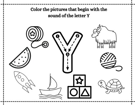 Beginning Sound Coloring - Letter Y