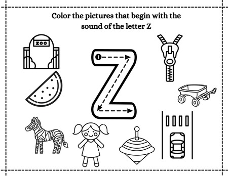 Beginning Sound Coloring - Letter Z