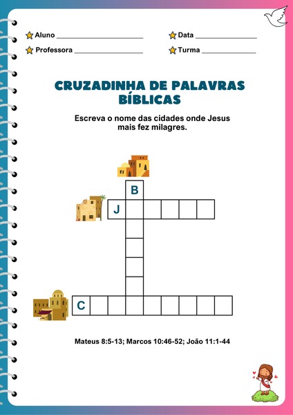 Bible Crossword Activities - Biblical Cities