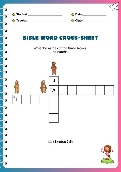 Bible Crossword Activities - The Patriarchs