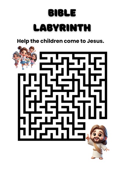 Bible Maze - Help the Children Come to Jesus