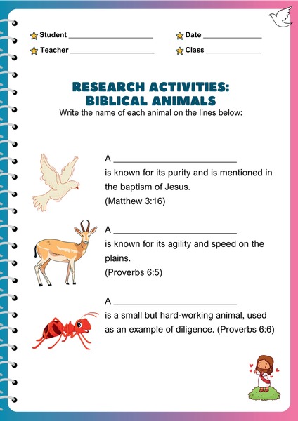 Bible Research Activities - Animals