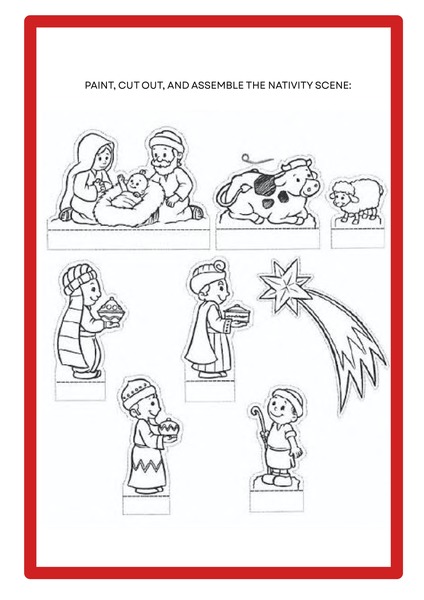 Color, Cut, and Assemble the Nativity Scene