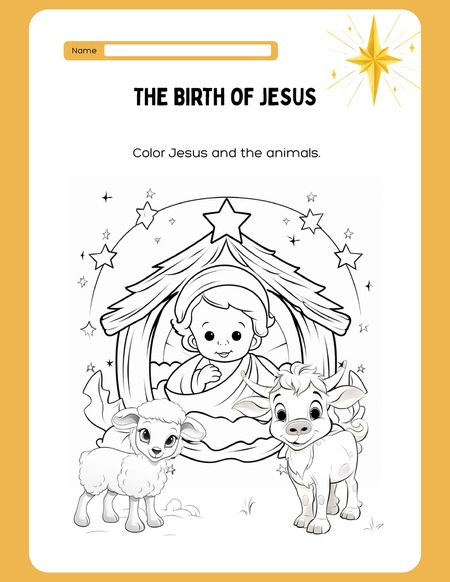 Color Jesus and the Animals