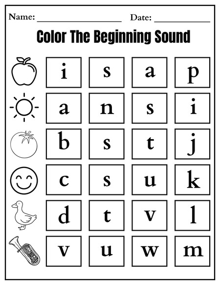Color the Beginning Sound