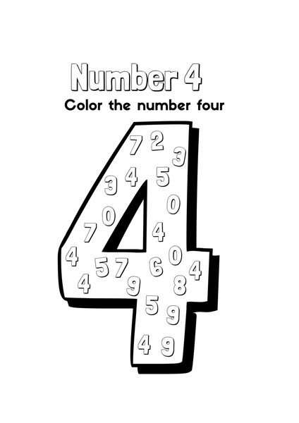Color the Number Four