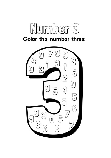 Color the Number Three