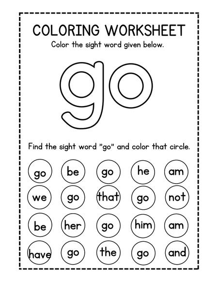 Color the Sight Word