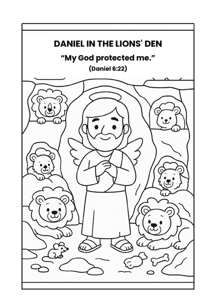 Coloring - Daniel in the Lions' Den
