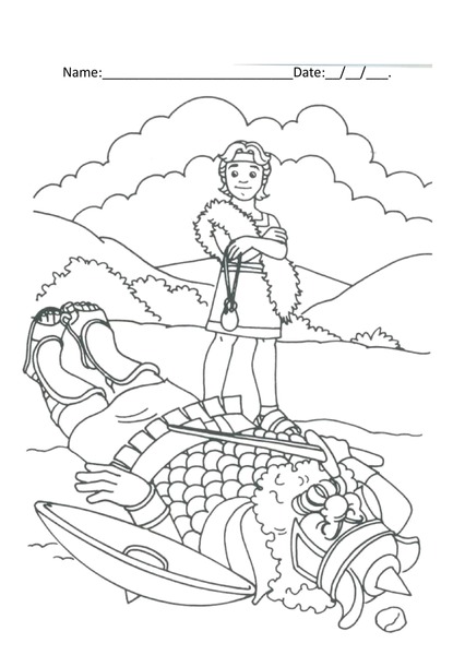Coloring - David and Goliath v.2