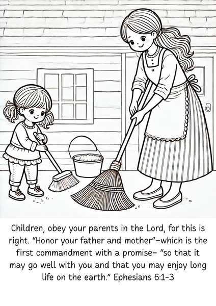 Coloring - Ephesians 6:1-3