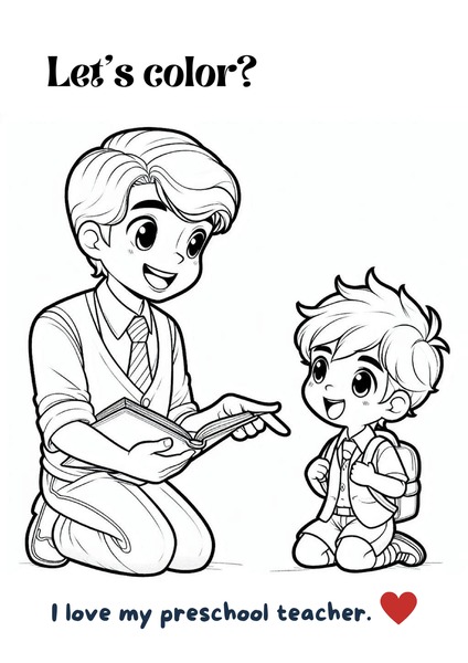 Coloring - I Love My Preschool Teacher v.2