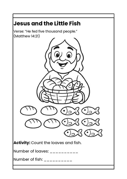 Coloring - Jesus and the Little Fish