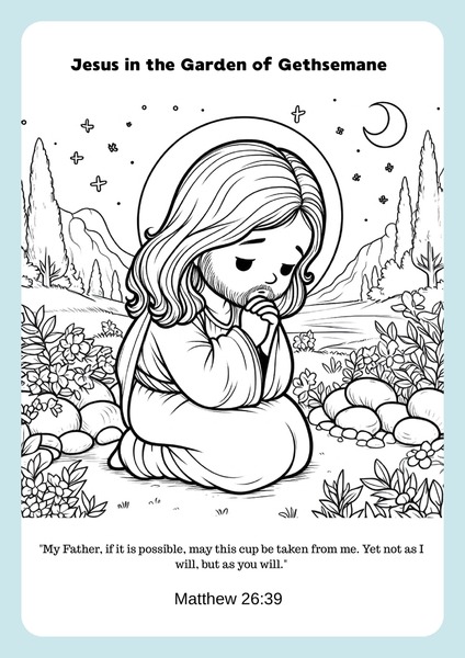 Coloring - Jesus in the Garden of Gethsemane