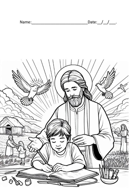 Coloring - Jesus Loves Children v.2