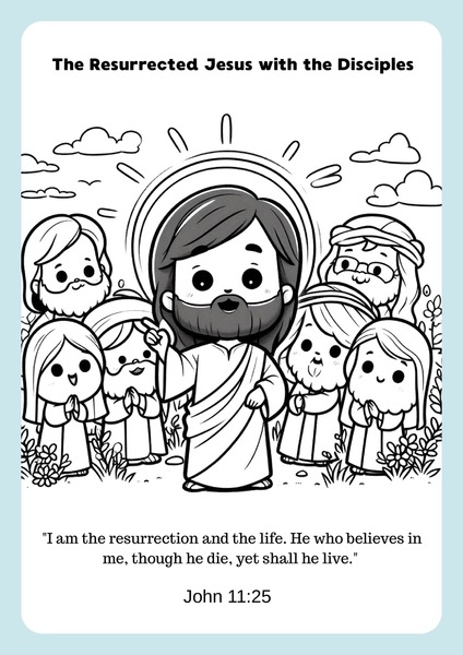 Coloring - Jesus Risen with the Disciples