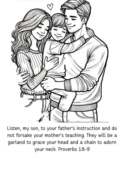 Coloring - Proverbs 1:8-9