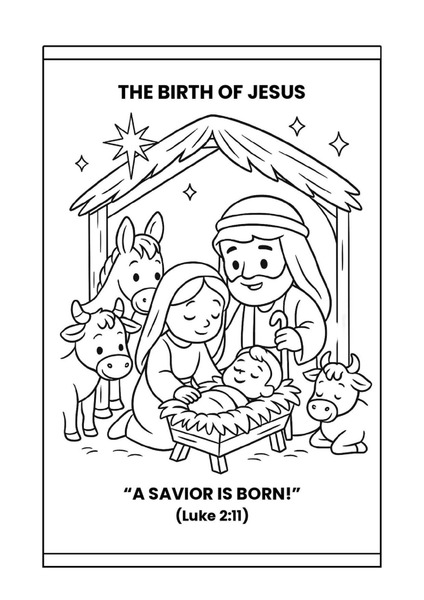 Coloring - The Birth of Jesus
