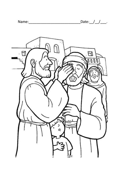 Coloring - The Healing of a Blind Man
