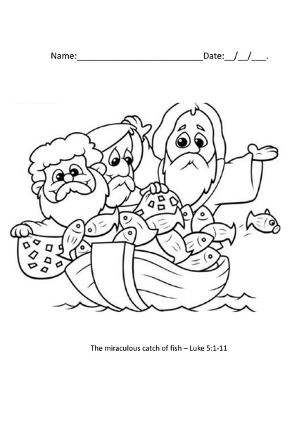 Coloring - The Miraculous Catch of Fish