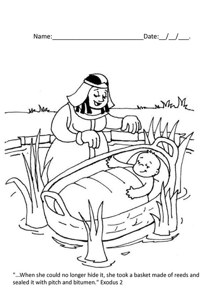 Coloring with Purpose - Baby Moses