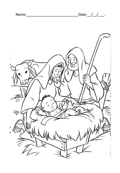 Coloring with Purpose - Birth of Jesus v.4