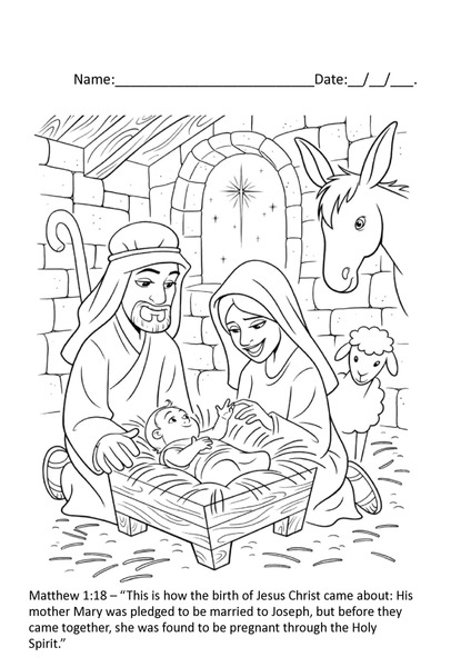 Coloring with Purpose - Birth of Jesus v.5