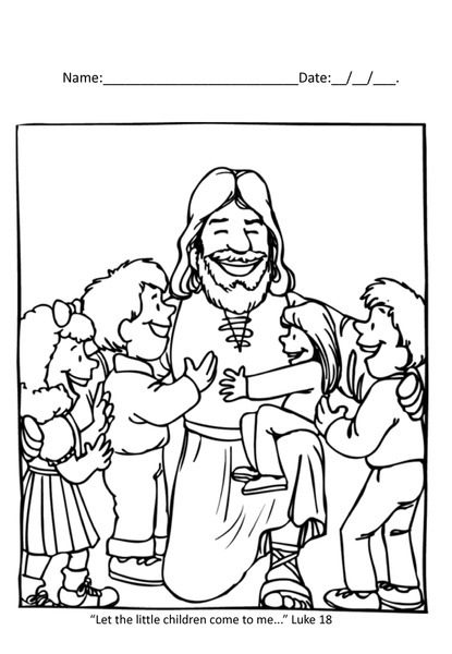 Coloring with Purpose - Jesus and the Children v.2