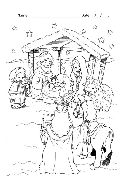 Coloring with Purpose - Nativity Scene v.2