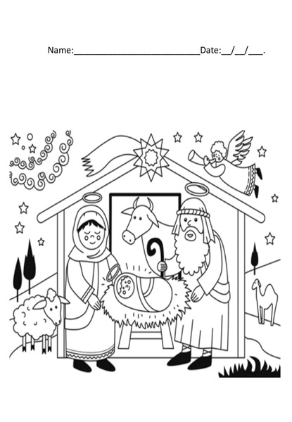 Coloring with Purpose - Nativity Scene v.3