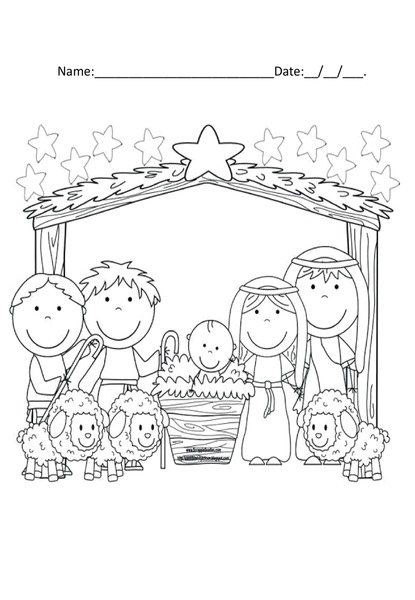 Coloring with Purpose - Nativity Scene