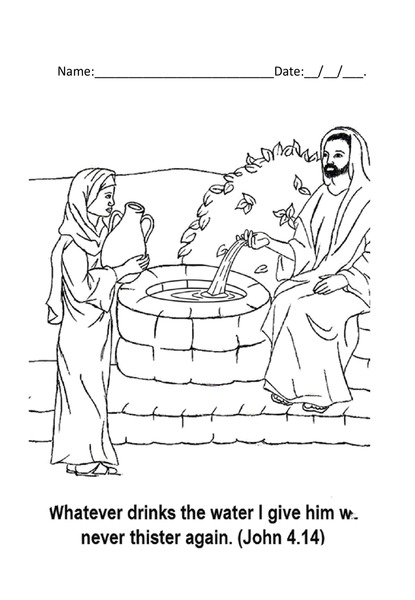 Coloring with Purpose - The Samaritan Woman