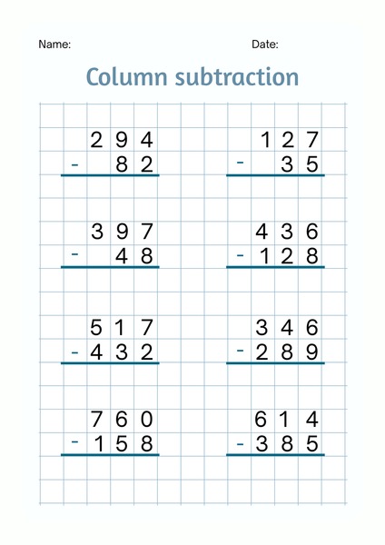 Column Subtraction