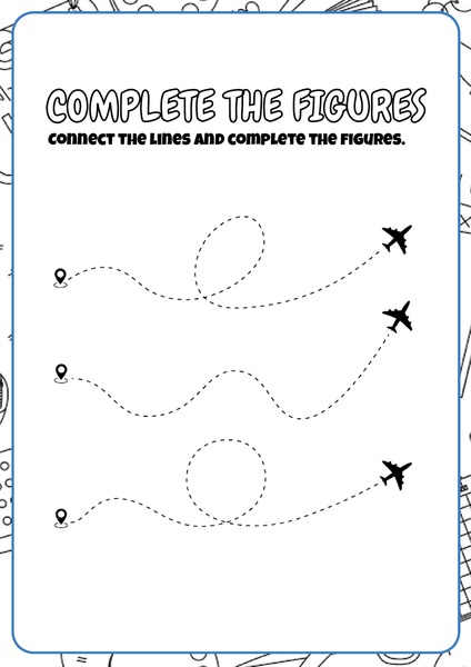 Complete the Figures - Airplanes