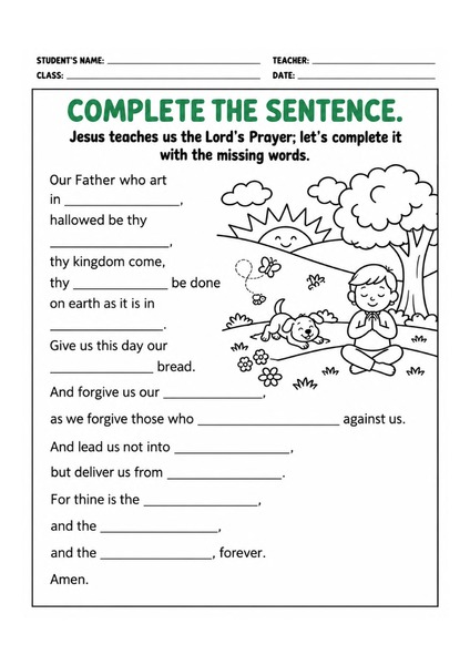 Complete the Prayer