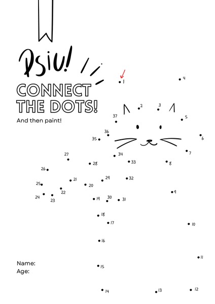 Connect the Dots and Then Color - Cat