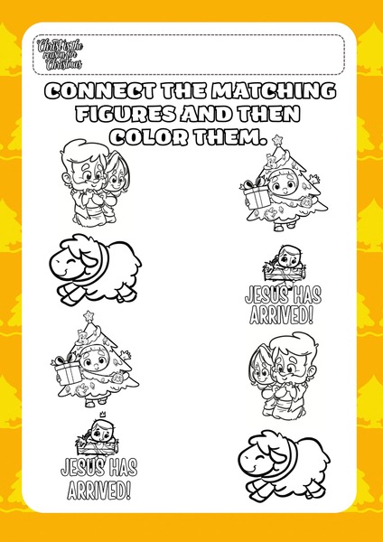 Connect the Matching Pictures and Then Color