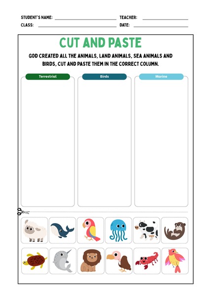 Cut and Paste - Animals