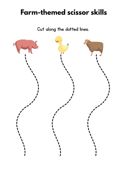 Farm-themed Scissor Skills v.3