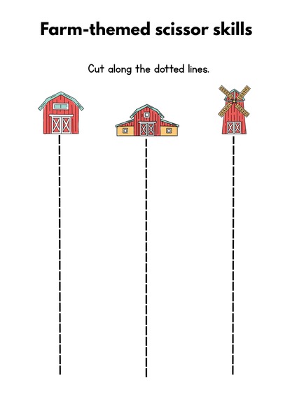 Farm-themed Scissor Skills