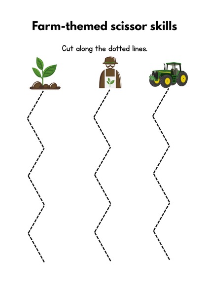 Farm-themed Scissors Skills