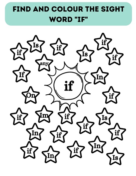 Find and Color the Correct Sight Word
