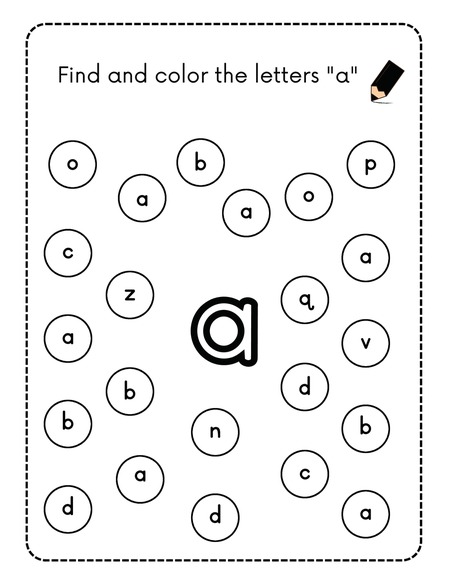 Find and Color the Letters - A