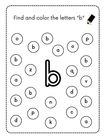 Find and Color the Letters - B
