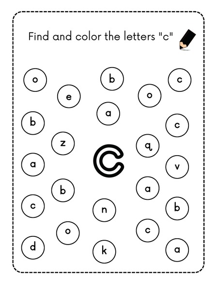 Find and Color the Letters - C
