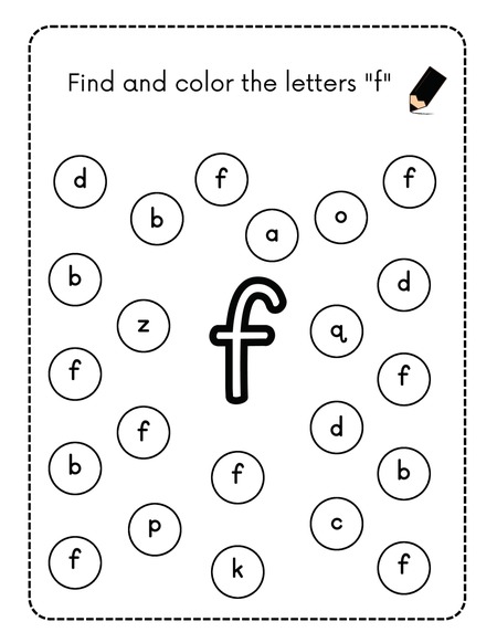 Find and Color the Letters - F